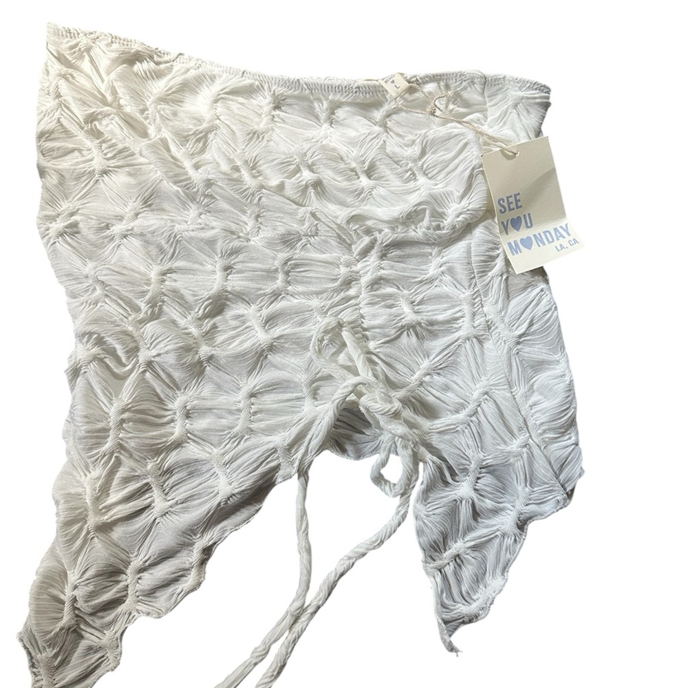 See You Monday White Crochet Shorts